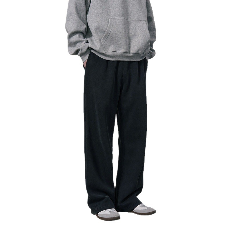 Ravne sportske hlače s Cupro vlaknom, srednji struk, debeli materijal, proljeće 2024