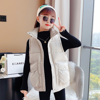 Dječja kviltana vesta bez rukava za zimsko vanjsko nošenje, jesen 2025 — glavna tkanina: 90% poliester; punilo: poliester; podstava: poliester; zatvaranje: zatvarač