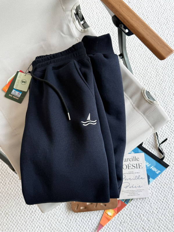 VIVI Unisex zimske duge hlače s Alpaca Fleece, 95% pamuk, srednje visoki pojas, ravni kroj