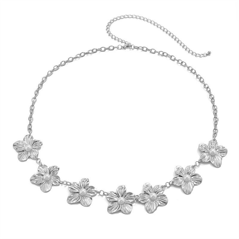 Талийна верижка със морски черупки, перли, морска звезда и раковина – богемски стил, дамски аксесоар (талийна верижка • метал • универсален стил • двойни халки • лято 2025)