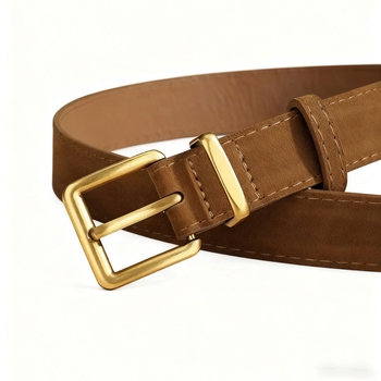 Ženski kaiš od PU kože s aluminijskom kopčom i kopčanjem na iglu; 105 cm duljine, 2,8 cm širine; retro minimalistički dodatak za traperice.