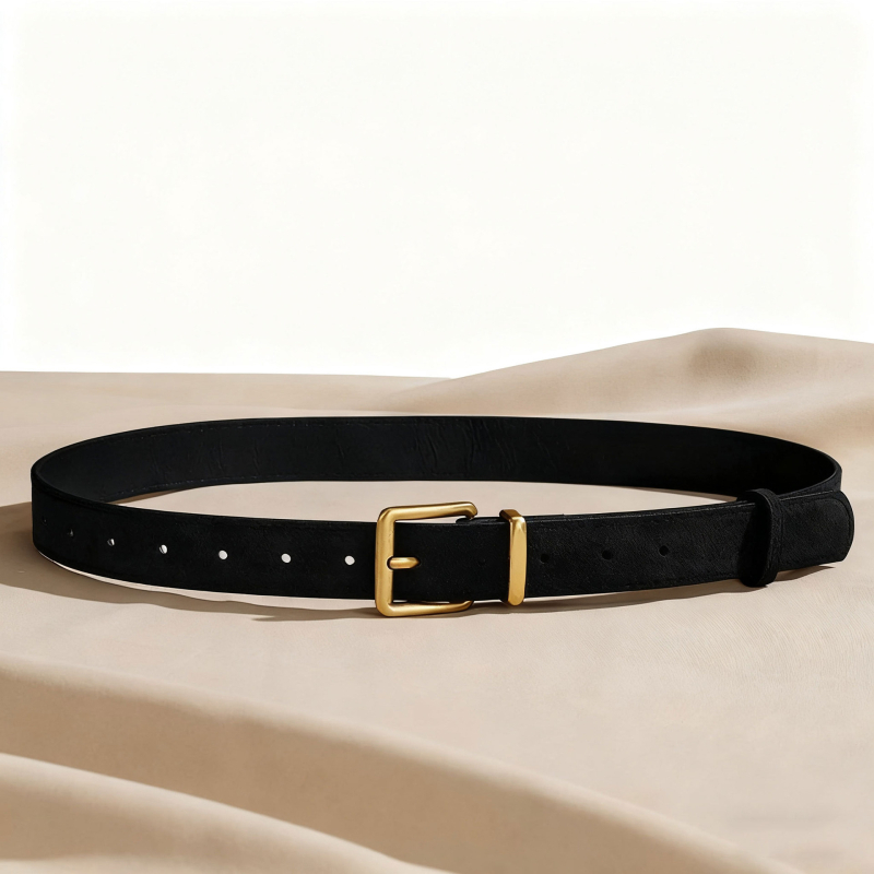 Ženski kaiš od PU kože s aluminijskom kopčom i kopčanjem na iglu; 105 cm duljine, 2,8 cm širine; retro minimalistički dodatak za traperice.