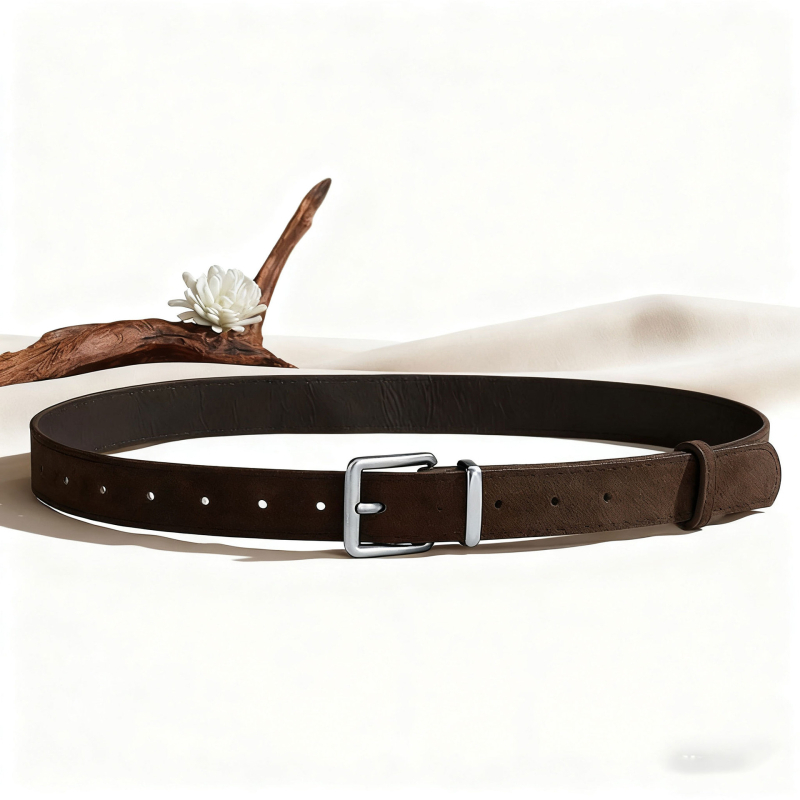 Ženski kaiš od PU kože s aluminijskom kopčom i kopčanjem na iglu; 105 cm duljine, 2,8 cm širine; retro minimalistički dodatak za traperice.