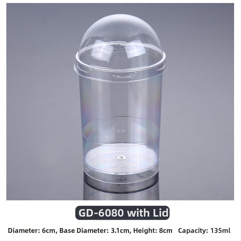 Cupe mousse de unică folosință, design îngroșat, cupă creativă de jeleu pentru deserturi, model 7770, plastic PS, cu capac, pentru ambalarea alimentelor