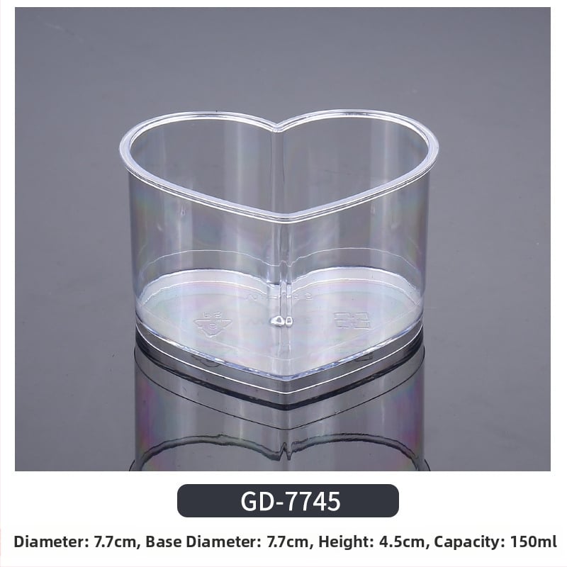 Cupe mousse de unică folosință, design îngroșat, cupă creativă de jeleu pentru deserturi, model 7770, plastic PS, cu capac, pentru ambalarea alimentelor