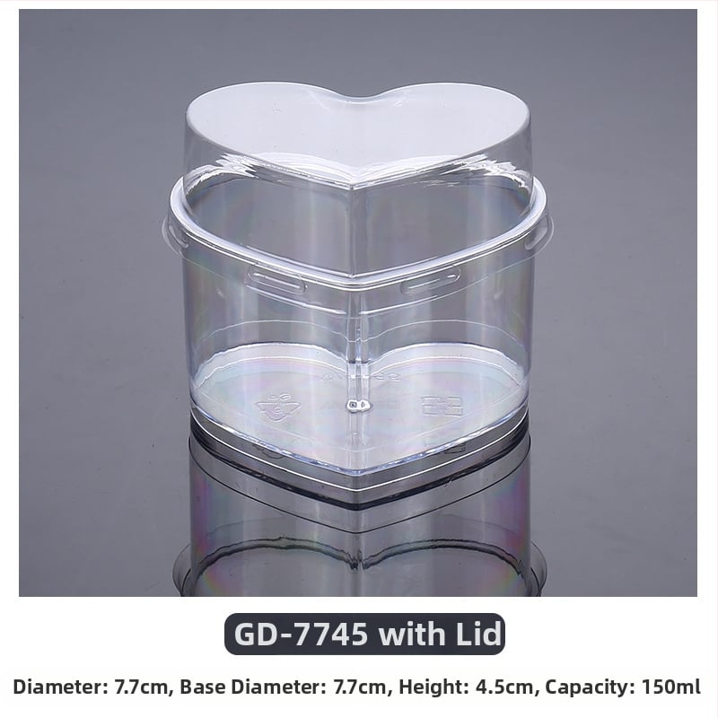 Cupe mousse de unică folosință, design îngroșat, cupă creativă de jeleu pentru deserturi, model 7770, plastic PS, cu capac, pentru ambalarea alimentelor