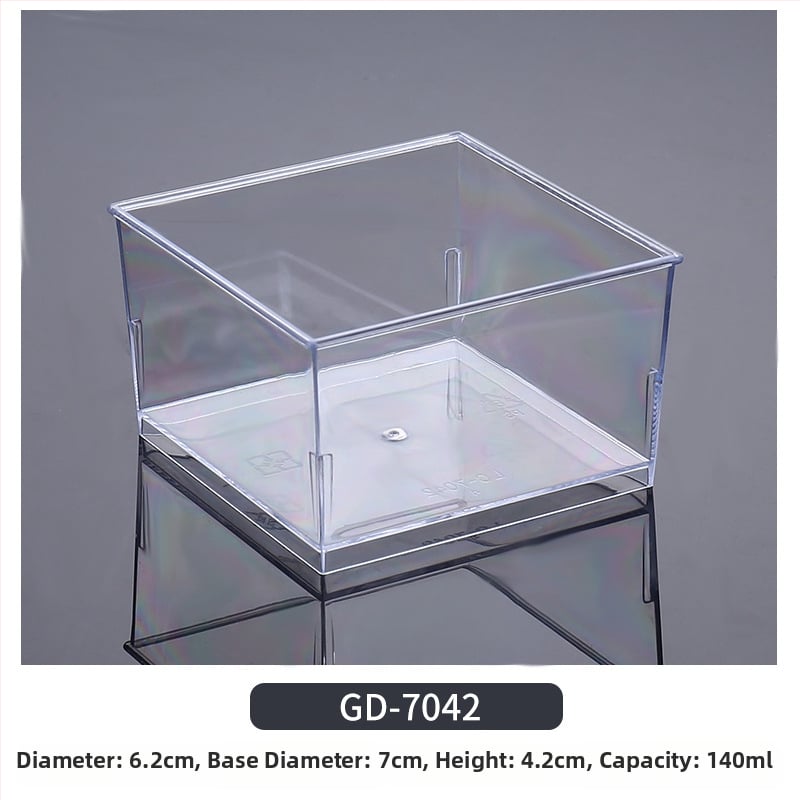 Cupe mousse de unică folosință, design îngroșat, cupă creativă de jeleu pentru deserturi, model 7770, plastic PS, cu capac, pentru ambalarea alimentelor