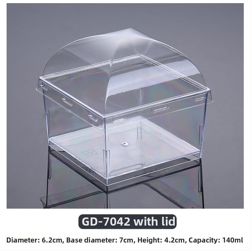 Cupe mousse de unică folosință, design îngroșat, cupă creativă de jeleu pentru deserturi, model 7770, plastic PS, cu capac, pentru ambalarea alimentelor