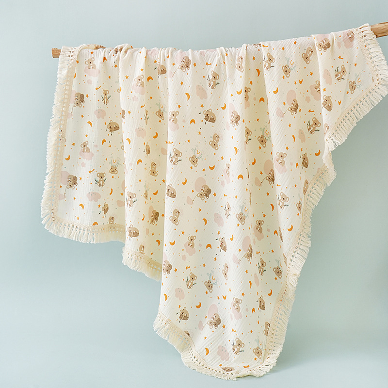 Dječja deka s dvostrukim slojem crepe tkanine, gaze, 100–200 g, za sva godišnja vremena, prilagodljiva