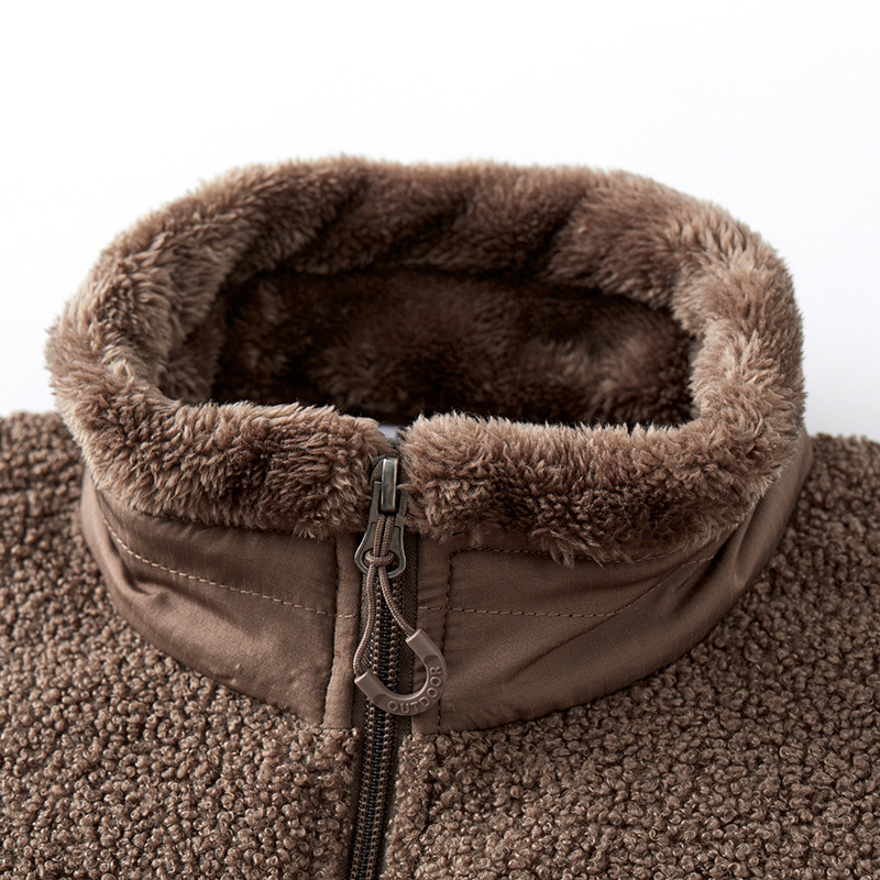 Muška zimska fleece jakna sa stojećim ovratnikom, zipom, otporna na vjetar, debela podstava, korejskog stila