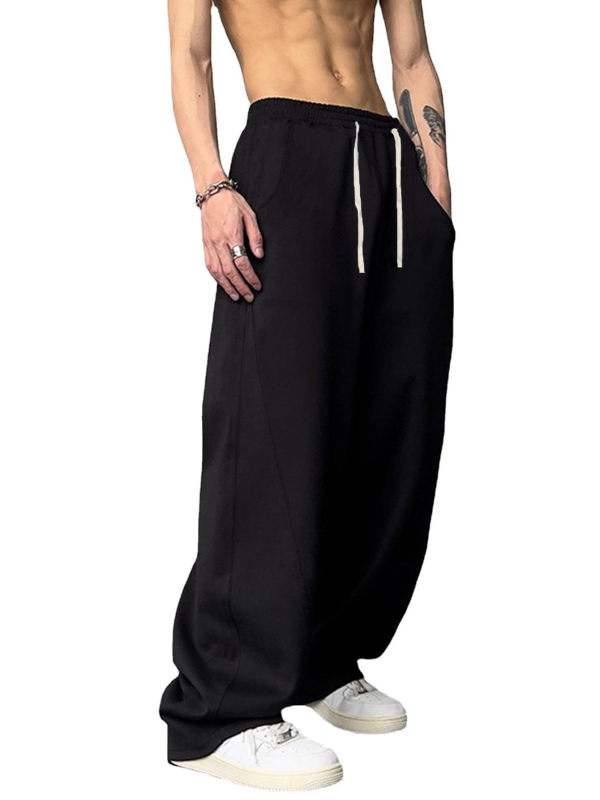 Uniszex sportnadrág magas derékrész, egyenes szabás, mikro-elasztikus, 100% poliészter, minden évszakban viselhető