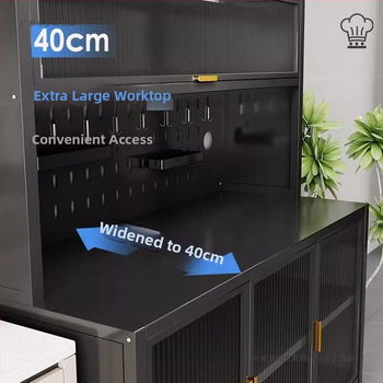 Bufet de dining extins, îmbunătățit, din oțel carbon, pe podea, cu rafturi multi-nivel, 1200, compatibil cu cuptorul cu microunde și farfuriile