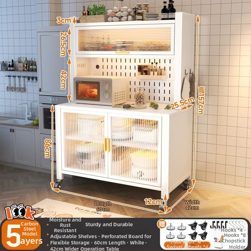 Bufet de dining extins, îmbunătățit, din oțel carbon, pe podea, cu rafturi multi-nivel, 1200, compatibil cu cuptorul cu microunde și farfuriile