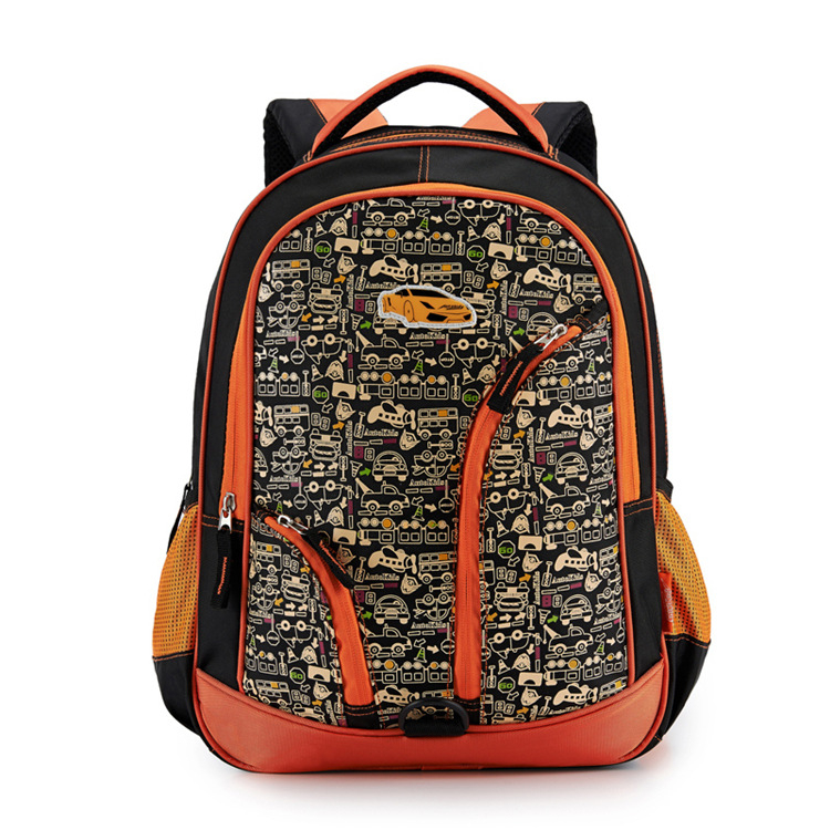 Muški školski ruksak s motívom automobila, 3D dizajn, ultralak poliester, za 1. i 2. razred, s zaštitom kralježnice