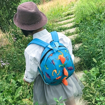 Dječji ruksak s dinosaurima za vrtić, unisex, anti‑gubitak, prozračne naramenice s zračnim jastukom, Oxford tkanina