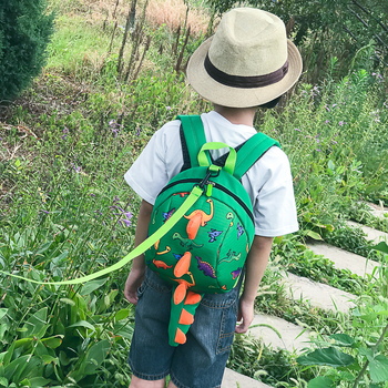 Dječji ruksak s dinosaurima za vrtić, unisex, anti‑gubitak, prozračne naramenice s zračnim jastukom, Oxford tkanina