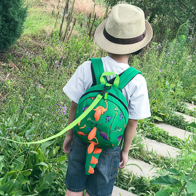 Dječji ruksak s dinosaurima za vrtić, unisex, anti‑gubitak, prozračne naramenice s zračnim jastukom, Oxford tkanina