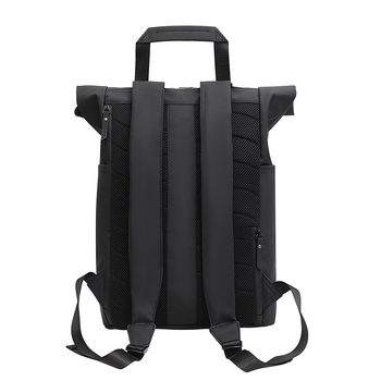 Ruksak za prijenosno računalo s roll-top zatvaranjem i vodootpornim PU, za poslovna putovanja, gradski minimalistički stil (20-35L, kompatibilan s 15-inčnim laptopom, trake s zračnim jastukom)