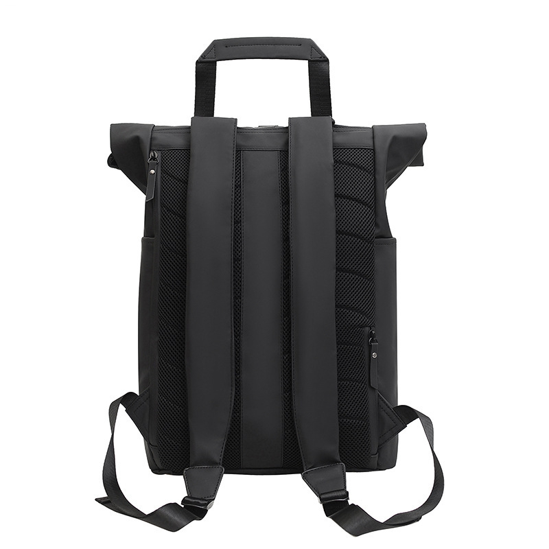 Ruksak za prijenosno računalo s roll-top zatvaranjem i vodootpornim PU, za poslovna putovanja, gradski minimalistički stil (20-35L, kompatibilan s 15-inčnim laptopom, trake s zračnim jastukom)