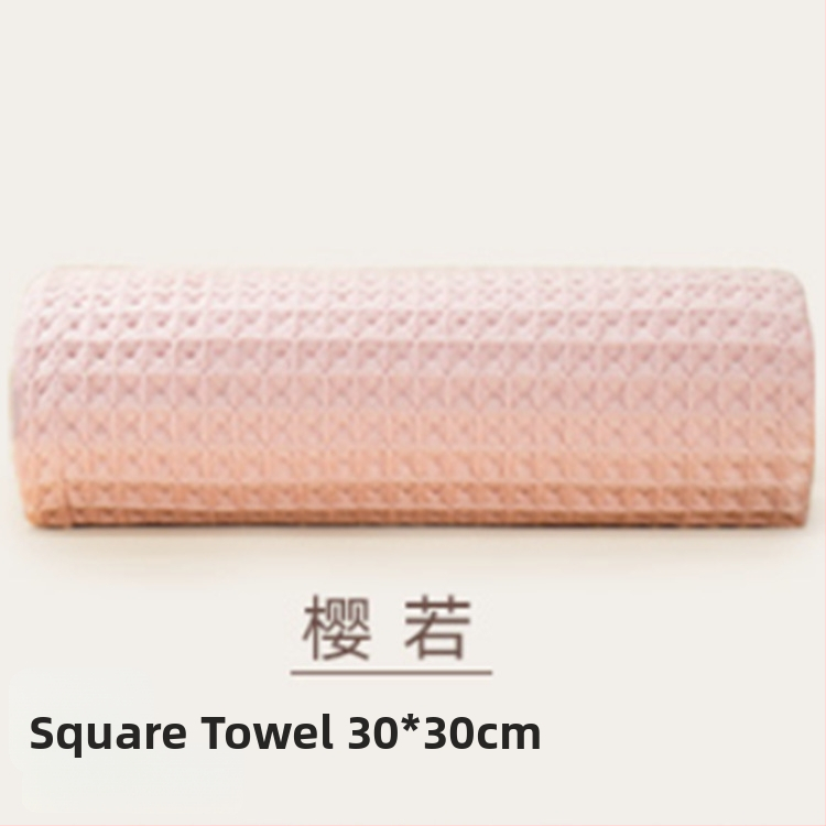 Detský uterák na tvár z bavlnenej gázy, štvorcový tvar, lemovaný jacquardovým prevedením, hmotnosť 25 g, tlačené logo