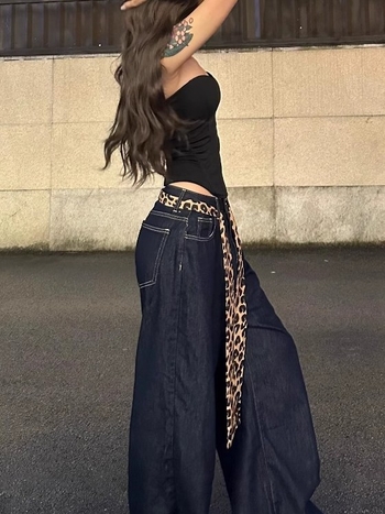 Pojas s leopardim uzorkom, kopča od nehrđajućeg čelika, kopčanje šnurskim zatvaranjem, tanka širina (<2 cm), Materijal: Drugo, Proljeće/Ljeto 2025