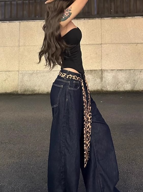 Pojas s leopardim uzorkom, kopča od nehrđajućeg čelika, kopčanje šnurskim zatvaranjem, tanka širina (<2 cm), Materijal: Drugo, Proljeće/Ljeto 2025