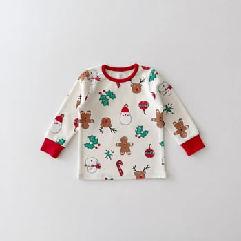 Dječji kućni komplet odjeće, korejski stil, 91-95% pamuk, unisex, dugi rukavi, pulover stil