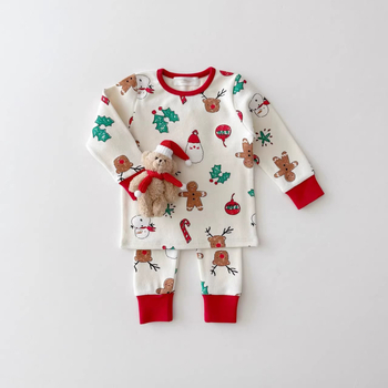 Dječji kućni komplet odjeće, korejski stil, 91-95% pamuk, unisex, dugi rukavi, pulover stil