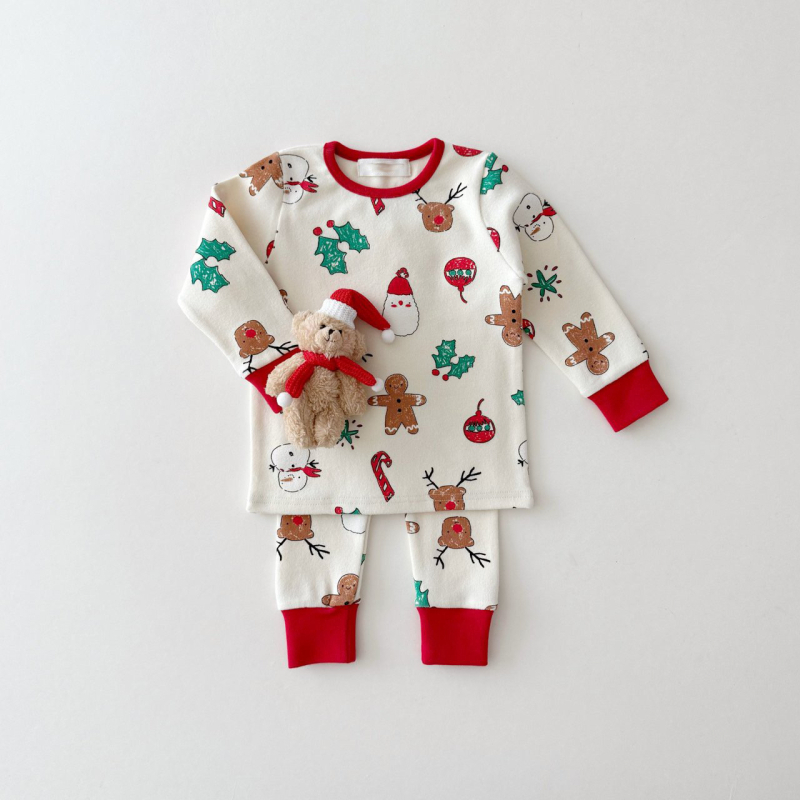 Dječji kućni komplet odjeće, korejski stil, 91-95% pamuk, unisex, dugi rukavi, pulover stil