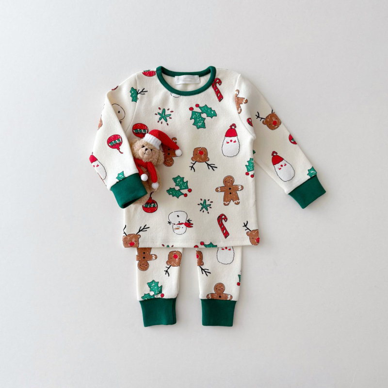 Dječji kućni komplet odjeće, korejski stil, 91-95% pamuk, unisex, dugi rukavi, pulover stil