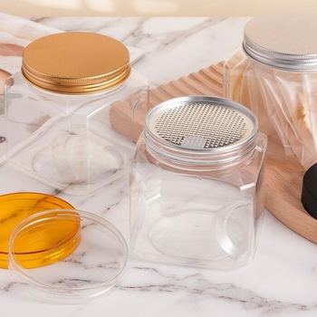 Recipient plastic pentru depozitare cu capac, PET, model 85×98, pentru nuci (fistic, caju)