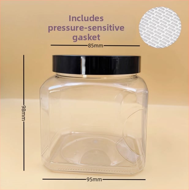 Recipient plastic pentru depozitare cu capac, PET, model 85×98, pentru nuci (fistic, caju)