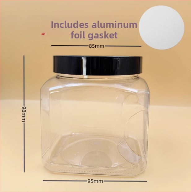 Recipient plastic pentru depozitare cu capac, PET, model 85×98, pentru nuci (fistic, caju)