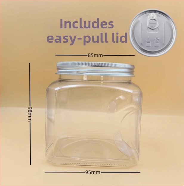 Recipient plastic pentru depozitare cu capac, PET, model 85×98, pentru nuci (fistic, caju)