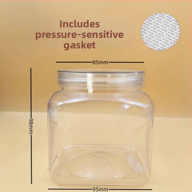 Recipient plastic pentru depozitare cu capac, PET, model 85×98, pentru nuci (fistic, caju)