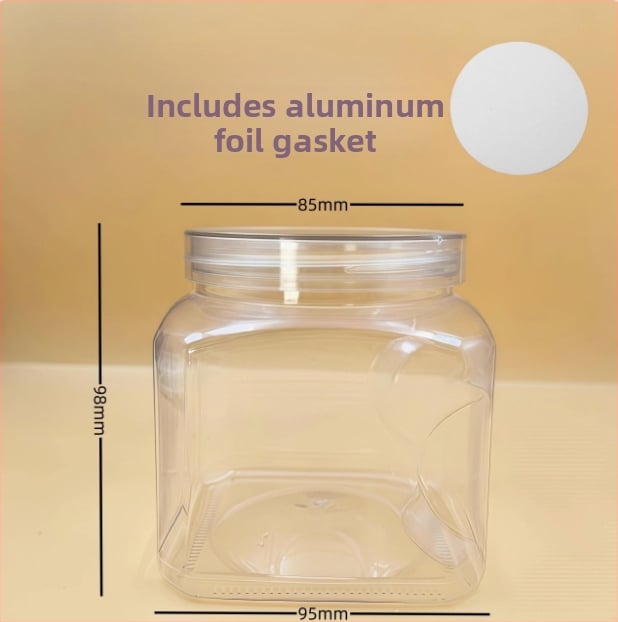 Recipient plastic pentru depozitare cu capac, PET, model 85×98, pentru nuci (fistic, caju)