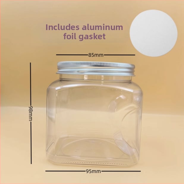 Recipient plastic pentru depozitare cu capac, PET, model 85×98, pentru nuci (fistic, caju)