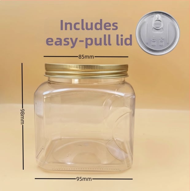 Recipient plastic pentru depozitare cu capac, PET, model 85×98, pentru nuci (fistic, caju)