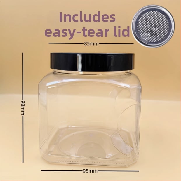 Recipient plastic pentru depozitare cu capac, PET, model 85×98, pentru nuci (fistic, caju)