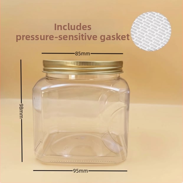 Recipient plastic pentru depozitare cu capac, PET, model 85×98, pentru nuci (fistic, caju)