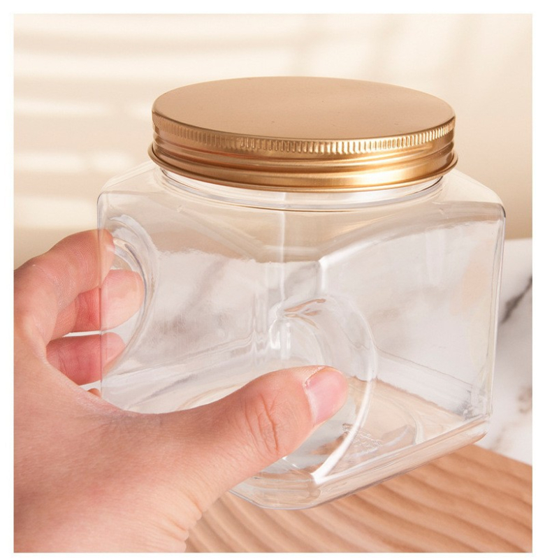 Recipient plastic pentru depozitare cu capac, PET, model 85×98, pentru nuci (fistic, caju)