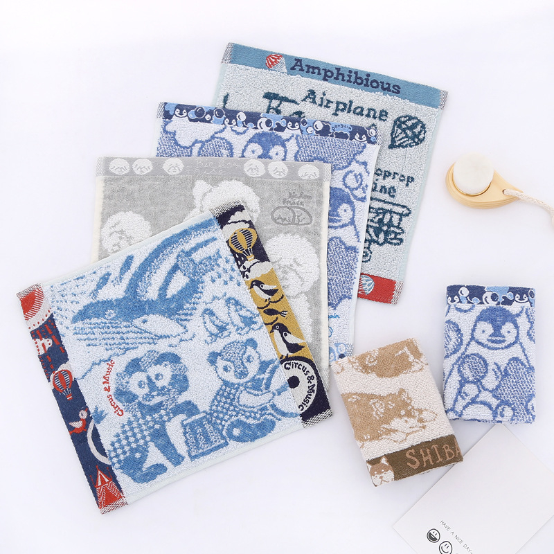 Detská osuška s karikatúrnymi zvieratami, 32S bavlna, ľahká, hmotnosť pod 50 g, tlač loga k dispozícii