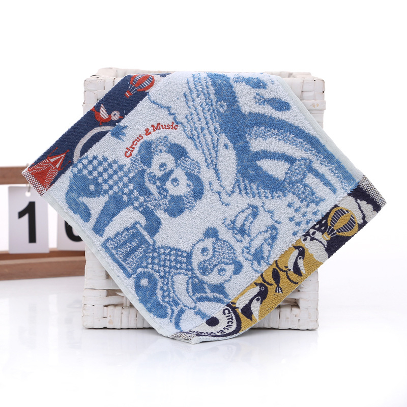 Detská osuška s karikatúrnymi zvieratami, 32S bavlna, ľahká, hmotnosť pod 50 g, tlač loga k dispozícii