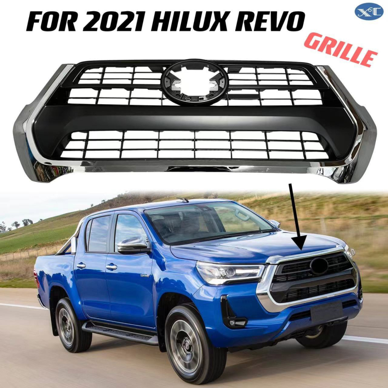 Prednja rešetka za Toyota Hilux Revo 2021, ABS plastika, ugradnja na branik, marka Xintai
