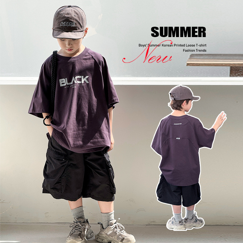 Dječji dvodijelni set: T-shirt i šorc od pletiva pamuka 98%, unisex, ljetni
