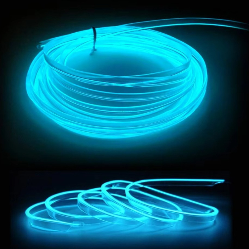 Unutarnja automobilska LED traka za ambijentalno osvjetljenje, USB sučelje, 5V, 3W, EL materijal, ugrađena u prednji unutrašnji prostor, hladna atmosfera svjetla