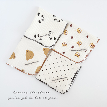 Квадратно кърпиче за бебета и деца | чист памук >95%, бамбукови влакна, попивен, модели: каре, едноцветно, карикатура, точки, безопасност клас А