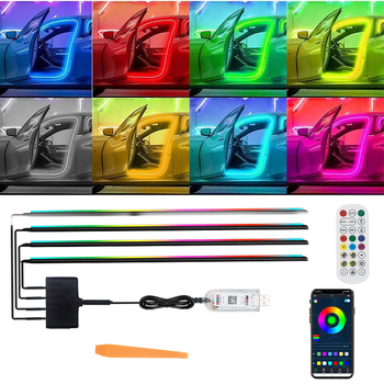 LED ambijentalno svjetlo za okvir vrata automobila, bežično, 5V, 8W, 0,2A, univerzalno kompatibilno