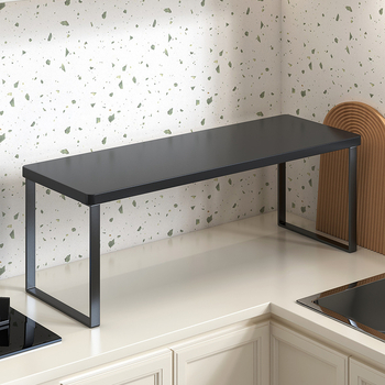 Fából készült konyhai mikrohullámú sütő polc — multifunkcionális, többszintes, a munkalapra helyezhető