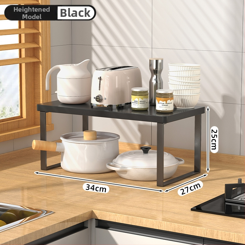 Fából készült konyhai mikrohullámú sütő polc — multifunkcionális, többszintes, a munkalapra helyezhető